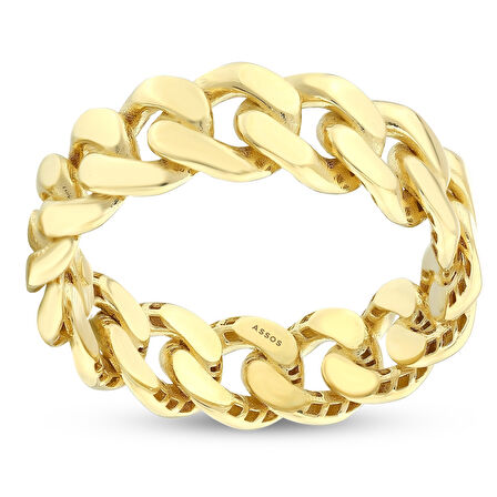 Zincir Formlu Tasarım Altın Yüzük