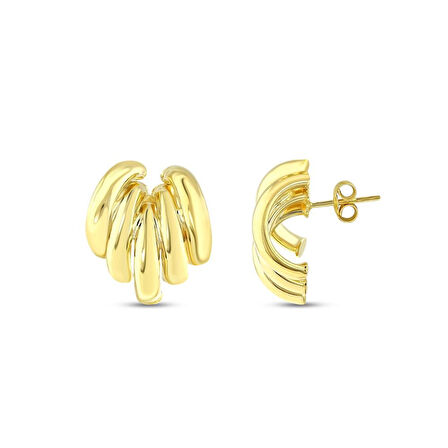 Tasarım Altın Küpe - 14K - 2.51gr