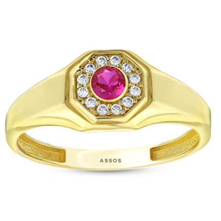 Renkli Taşlı Altın Yüzük