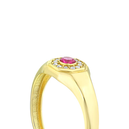 Renkli Taşlı Altın Yüzük