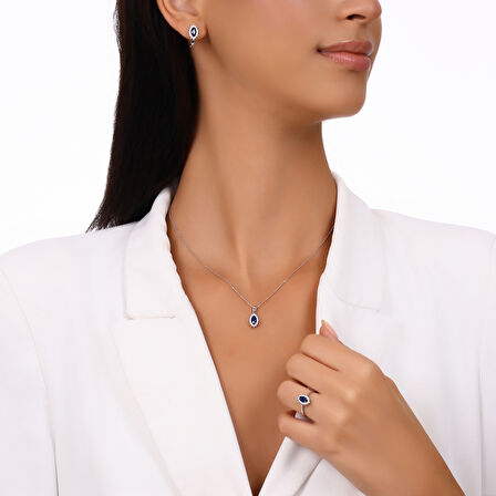 Baget Taşlı Altın Set - 14K - 5.20gr