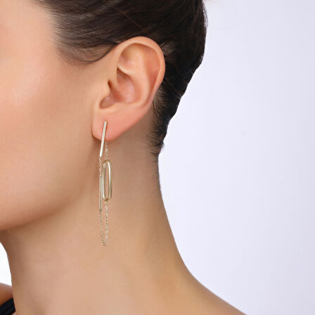 Altın Tasarım Küpe - 14K - 4.50gr