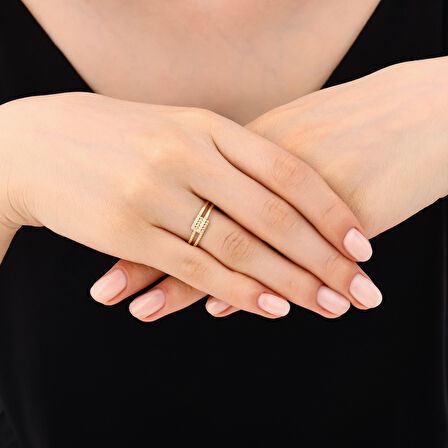 Tasarım Altın Yüzük - 14K - 1.26gr