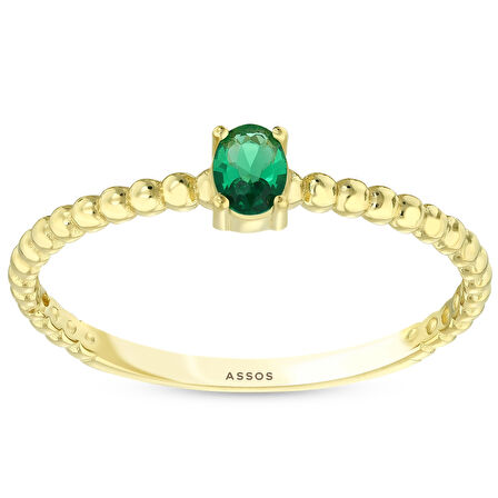 Renkli Taşlı Altın Yüzük - 14K - 1.14gr
