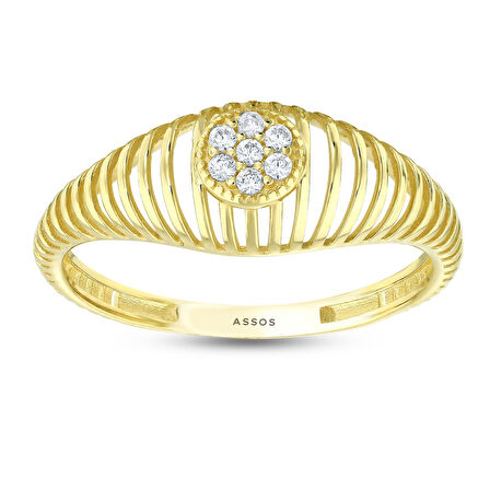 Tasarım Altın Yüzük - 14K - 1.28gr