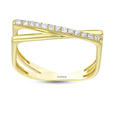 Tasarım Altın Yüzük - 14K - 2.05gr