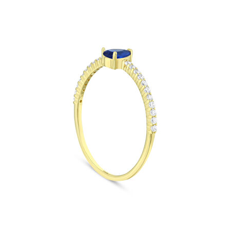 Renkli Taşlı Altın Yüzük - 14K - 0.94gr