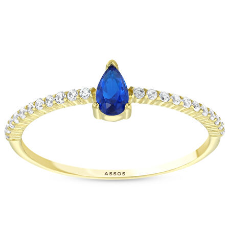 Renkli Taşlı Altın Yüzük - 14K - 0.94gr