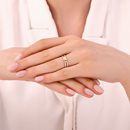 Tasarım Altın Yüzük - 14K - 1.15gr