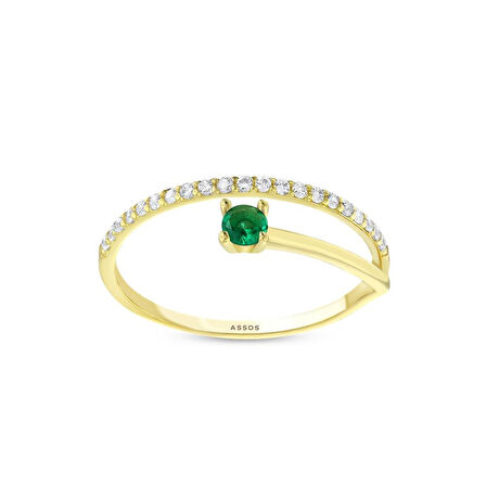 Renkli Taşlı Altın Yüzük - 14K - 1.21gr