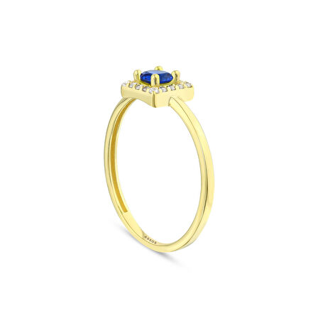 Renkli Taşlı Altın Yüzük - 14K - 1.35gr