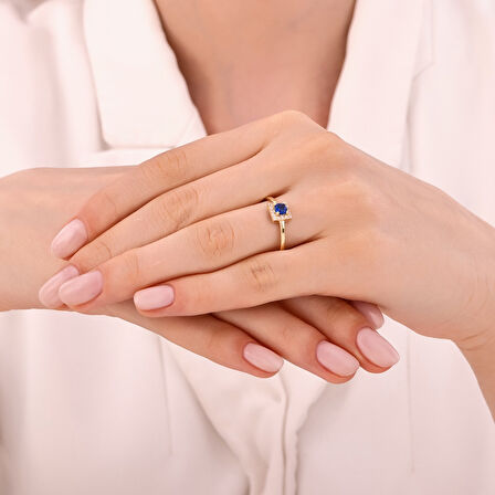 Renkli Taşlı Altın Yüzük - 14K - 1.35gr