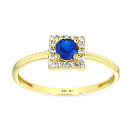 Renkli Taşlı Altın Yüzük - 14K - 1.35gr