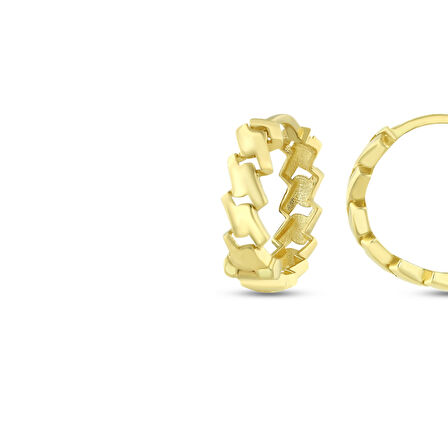Altın Tasarım Küpe - 14K - 2.12gr