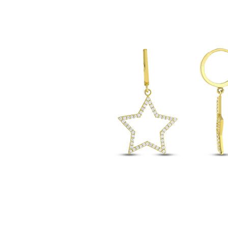 Yıldız Figürlü Altın Küpe - 14K - 3.11gr