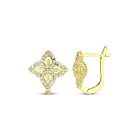 Altın Tasarım Küpe - 14K - 2.24gr