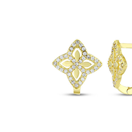 Altın Tasarım Küpe - 14K - 2.24gr