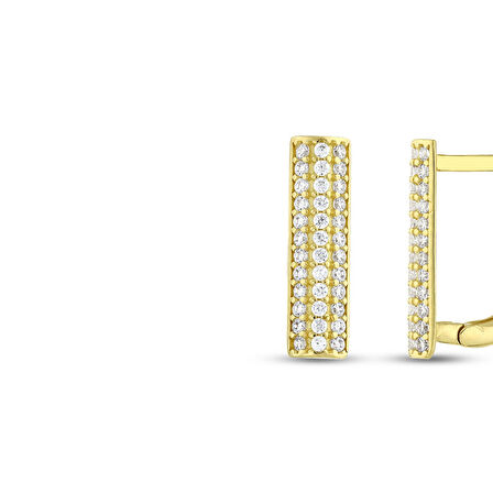 Altın Tasarım Küpe - 14K - 2.02gr