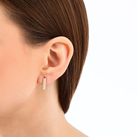 Altın Tasarım Küpe - 14K - 2.02gr