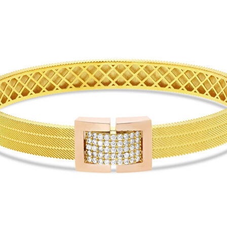 Tasarım Altın Kelepçe - 14K - 13.74gr