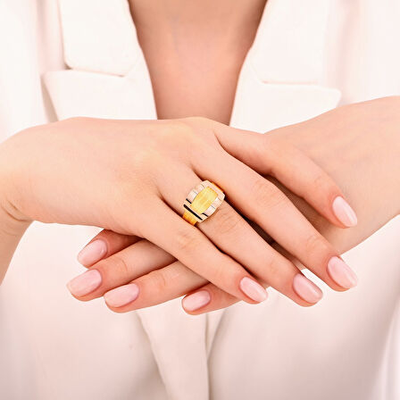 Tasarım Altın Yüzük - 14K - 4.14gr