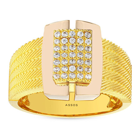 Tasarım Altın Yüzük - 14K - 4.20gr