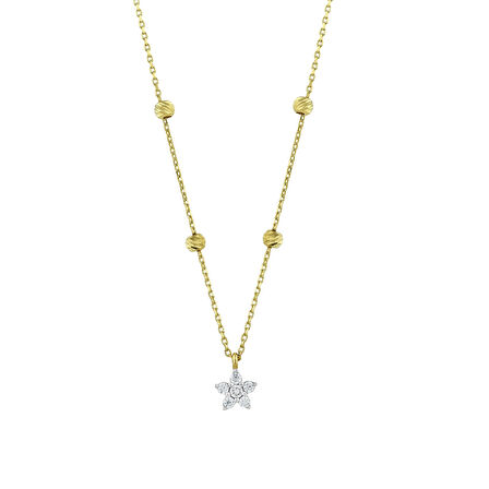 Yıldız Figürlü Altın Kolye - 14K - 1.82gr