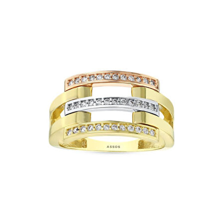 Tasarım Altın Yüzük - 14K - 3.38gr