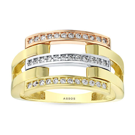 Tasarım Altın Yüzük - 14K - 3.38gr