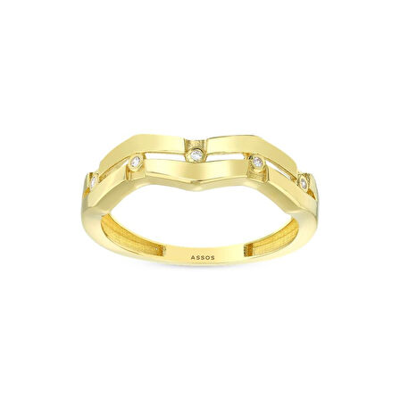 Tasarım Altın Yüzük - 14K - 1.83gr