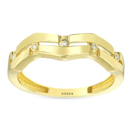 Tasarım Altın Yüzük - 14K - 1.83gr