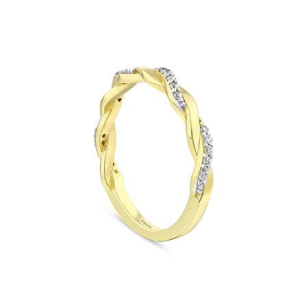 Taşlı Tasarım Altın Yüzük - 14K - 2.18gr