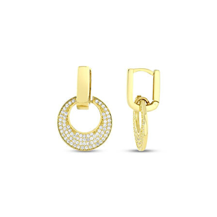 Altın Tasarım Küpe - 14K - 4.35gr