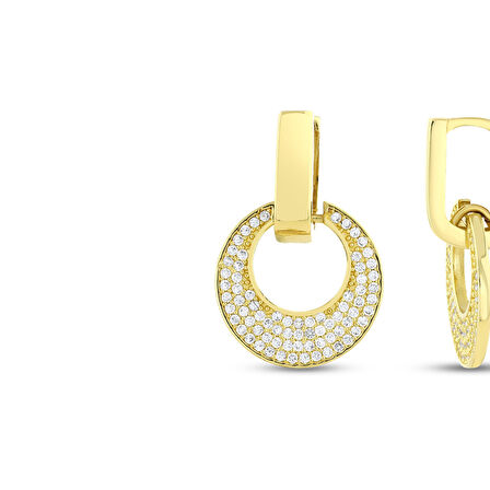 Altın Tasarım Küpe - 14K - 4.35gr