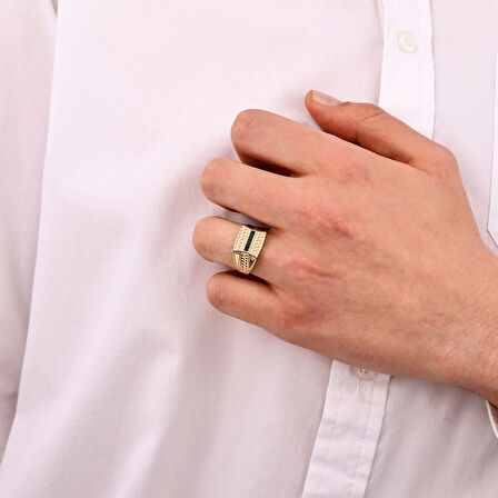 Altın Erkek Yüzük - 14K - 4.12gr