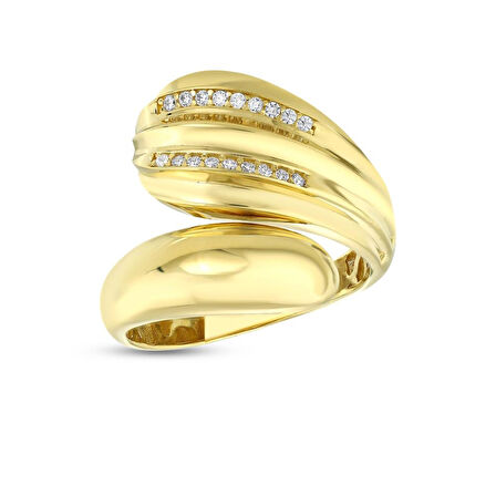 Tasarım Altın Yüzük - 14K - 3.24gr