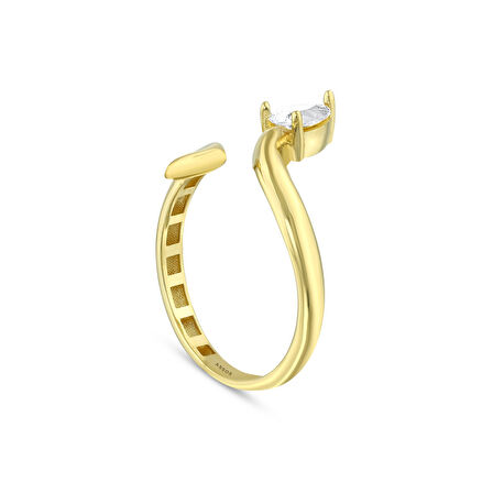 Taşlı Tasarım Altın Yüzük - 14K - 1.90gr
