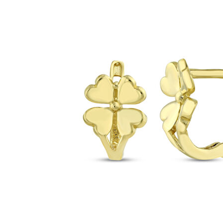 Altın Yonca Küpe - 14K - 1.76gr