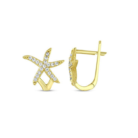 Altın Tasarım Küpe - 14K - 2.14gr