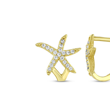 Altın Tasarım Küpe - 14K - 2.14gr
