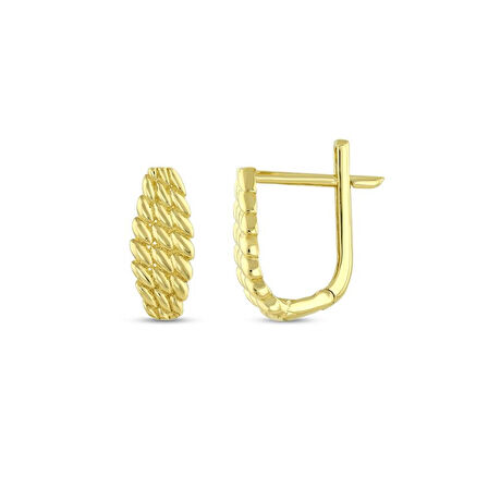 Altın Tasarım Küpe - 14K - 2.59gr