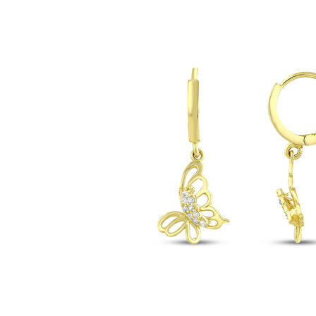 Altın Kelebek Küpe - 14K - 2.23gr