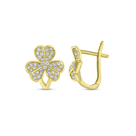 Altın Yonca Küpe - 14K - 2.34gr