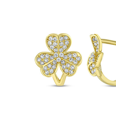 Altın Yonca Küpe - 14K - 2.34gr