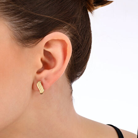 Altın Tasarım Küpe - 14K - 3.14gr