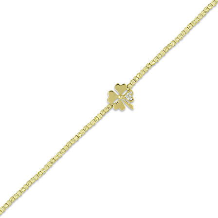 Yonca Figürlü Altın Bileklik - 14K - 4.32gr