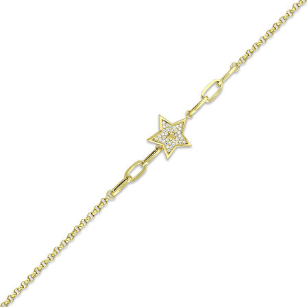Yıldız Figürlü Altın Bileklik - 14K - 2.78gr