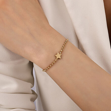 Yıldız Figürlü Altın Bileklik - 14K - 2.17gr