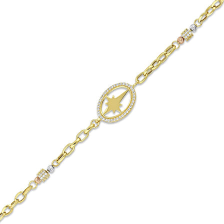 Kutup Yıldızı Altın Bileklik - 14K - 4.16gr