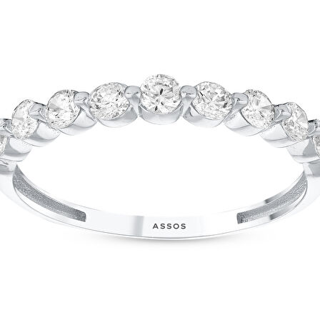 Taşlı Tasarım Altın Yüzük - 14K - 1.54gr